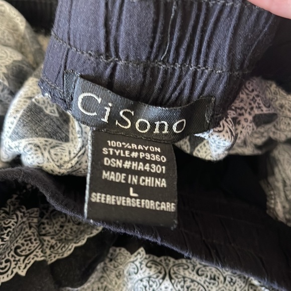 Cisono Bohemian Bandanna Print Light Weight Drawstring Pants Size L - Picture 8 of 8